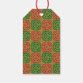 Aangepaste vakantie rood en groen Fleur-de-lis Pat Cadeaulabel (Achterkant)