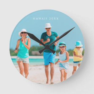 Aangepaste vakantie strand familie foto ronde klok