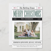 Aangepaste Vakantie Tijden Krant Kerstfoto Feestdagenkaart (Voorkant)