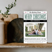 Aangepaste Vakantie Tijden Krant Kerstfoto Feestdagenkaart