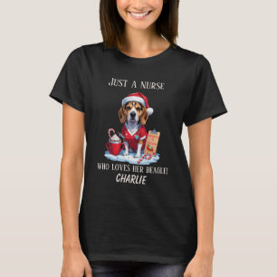 Aangepaste Vakantie Verpleegster Beagle Grappig T-shirt