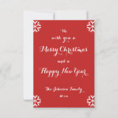 Aangepaste vakantie Vrolijk Kerstfeest Gelukkig Ni Kaart (Voorkant)