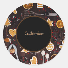 Aangepaste vakantiebaking ronde sticker