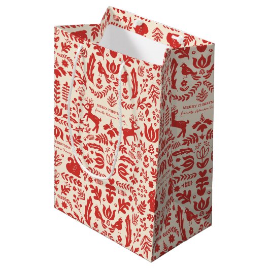 Aangepaste vakantiefolk Art Medium Cadeauzakje (Voorkant Gekanteld)