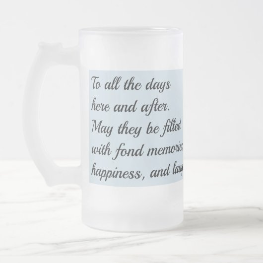 Aangepaste vakantiefoto Personaliseer Beer Frosted Matglas Bierpul (Links)