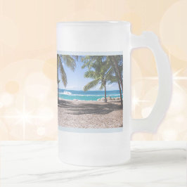 Aangepaste vakantiefoto Personaliseer Beer Frosted Matglas Bierpul