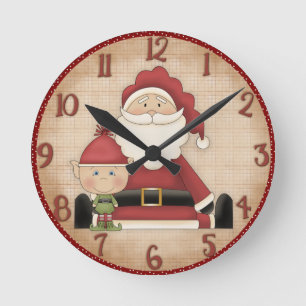 Aangepaste vakantiekleursklok voor kerstmis ronde klok