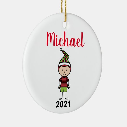 aangepaste vakantienaam kinder op maat keramisch ornament (Rechts)