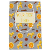 Aangepaste Vakantiepapiertas met Gingerbread Medium Cadeauzakje (Voorkant)