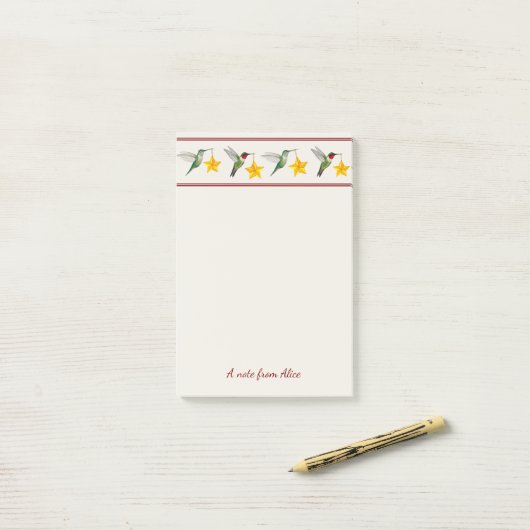 Aangepaste vakanties Kolibries Post-it® Notes (Op bureau)