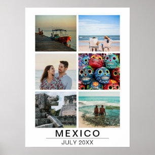 Aangepaste vakantieverhalen 6 foto collage Reizen Poster
