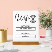 Aangepaste vakantiewoningen Home Wifi Instructies Acryl Bord (Huwelijk)