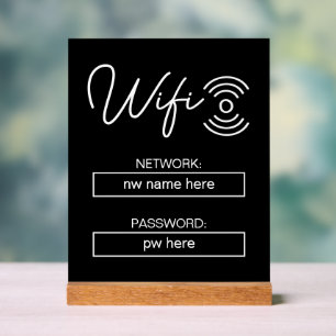 Aangepaste vakantiewoningen Home Wifi Instructies Acryl Bord
