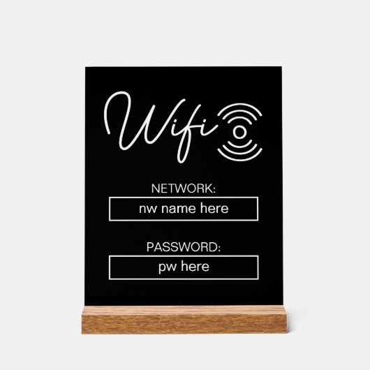 Aangepaste vakantiewoningen Home Wifi Instructies Acryl Bord (Voorkant)