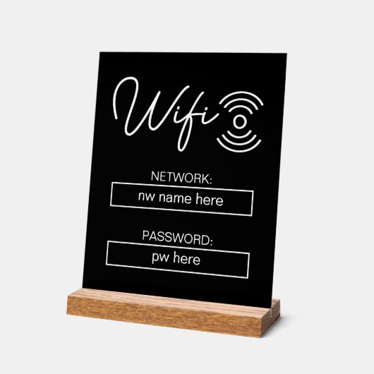 Aangepaste vakantiewoningen Home Wifi Instructies Acryl Bord (Hoek)