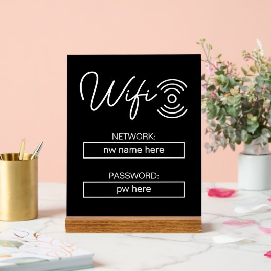 Aangepaste vakantiewoningen Home Wifi Instructies Acryl Bord (Huwelijk)