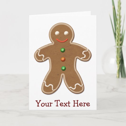 Aangepaste Vakbondsdag Gingerbrood Man Feestdagen Kaart (Voorkant)