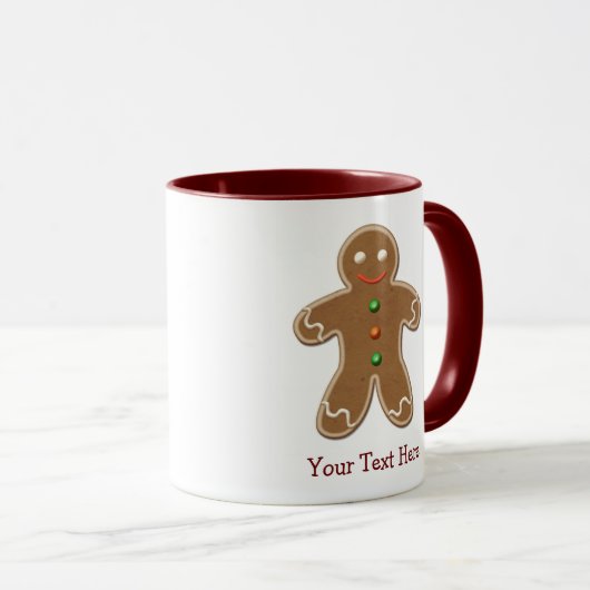 Aangepaste Vakbondsdag Gingerbrood Man Mok (Voorkant rechts)