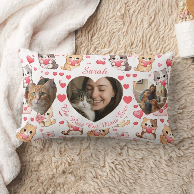 Aangepaste Valentijn "Beste Kat Moeder Ooit" Foto  Kussen (Deken)
