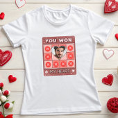 Aangepaste Valentijn Foto Liefde Shirt, Tic-Tac-To T-shirt