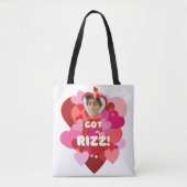 Aangepaste Valentijn Hart Pop Foto Tote Bag (Voorkant)