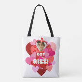 Aangepaste Valentijn Hart Pop Foto Tote Bag (Achterkant)