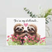 Aangepaste Valentijn 'Je bent mijn luiaardmaatje', Feestdagenkaart (Staand voorkant)