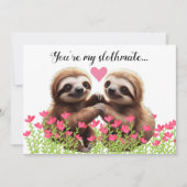 Aangepaste Valentijn 'Je bent mijn sloth-mate,' le Feestdagenkaart (Voorkant)