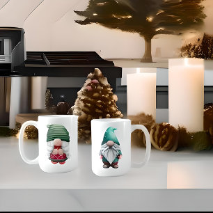 Aangepaste Valentijn Kerstmis Gnome Paar Sweethear Koffiemok