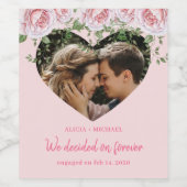 Aangepaste Valentijn voor foto's en tekst sjabloon Wijn Etiket (Enkel label)