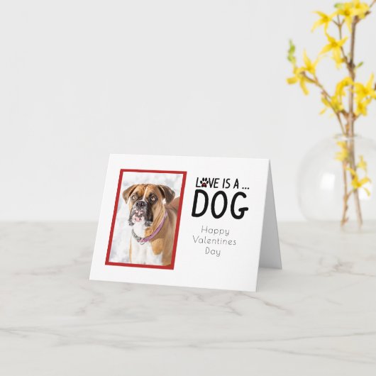 Aangepaste Valentijns - Hondengroet Kaart (Gele Bloem)