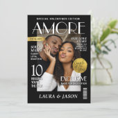 Aangepaste Valentijns Magazine Cover, Modern Koppe Feestdagenkaart (Staand voorkant)