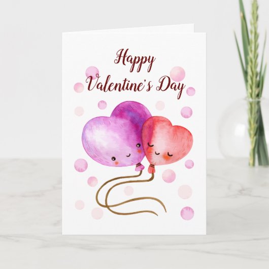 Aangepaste Valentijnsdag ballonnen Kaart (Voorkant)