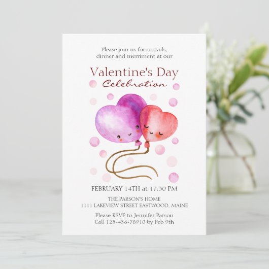 Aangepaste Valentijnsdag ballonnen Kaart (Staand voorkant)