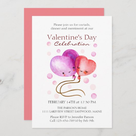 Aangepaste Valentijnsdag ballonnen Kaart (Voorkant / Achterkant)