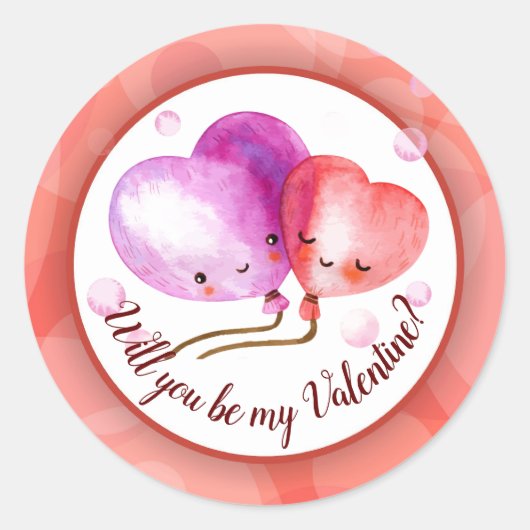Aangepaste Valentijnsdag ballonnen Ronde Sticker (Voorkant)