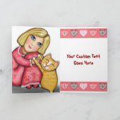 Aangepaste Valentijnsdag Cat Lover's Wenskaart Feestdagen Kaart (Binnen)