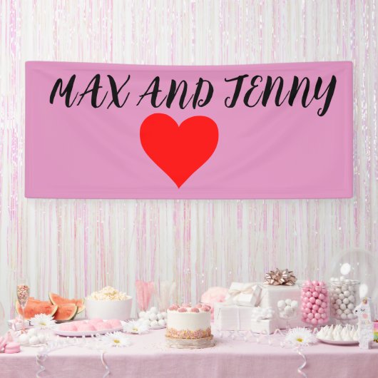 Aangepaste Valentijnsdag Hart Feest Roze Banner (Feest)