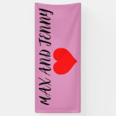 Aangepaste Valentijnsdag Hart Feest Roze Banner (Verticaal)