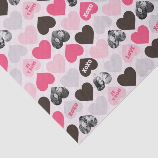 Aangepaste Valentijnsdag - Hartenfoto - Collage Tissuepapier (Detail)