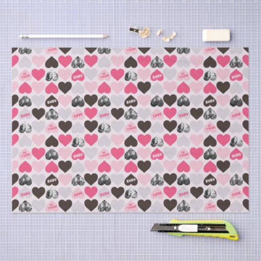 Aangepaste Valentijnsdag - Hartenfoto - Collage Tissuepapier (Craft)