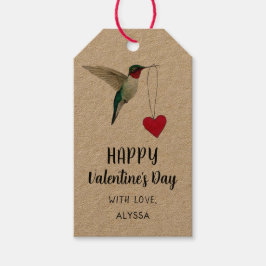 Aangepaste Valentijnsdag Hummingbird Cadeaulabel