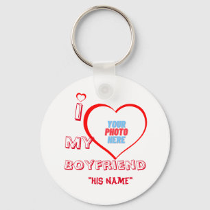 Aangepaste Valentijnsdag "Ik ❤ mijn vriend "zijn n Sleutelhanger