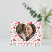 Aangepaste Valentijnsdag Kat Moeder Hart Foto  Briefkaart (Staand voorkant)