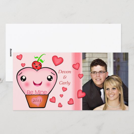 Aangepaste Valentijnsdag Kawaii-fotokaart Feestdagenkaart (Voorkant / Achterkant)