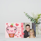 Aangepaste Valentijnsdag Kawaii-fotokaart Feestdagenkaart (Staand voorkant)