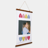 Aangepaste Valentijnsdag-liefdesfotocollage Hangend Wandkleed (Gebogen)