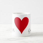 Aangepaste Valentijnsdag Love Heart Couples Koffiemok (Center)