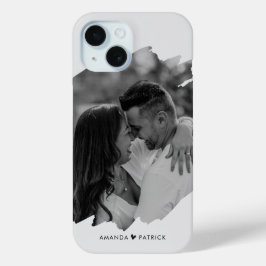Aangepaste Valentijnsdag Modern Fotopaar iPhone 15 Case