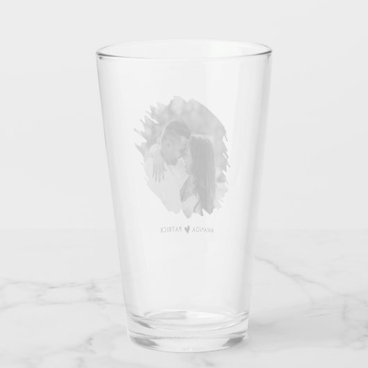 Aangepaste Valentijnsdag Modern Fotopaar Glas (Achterkant)